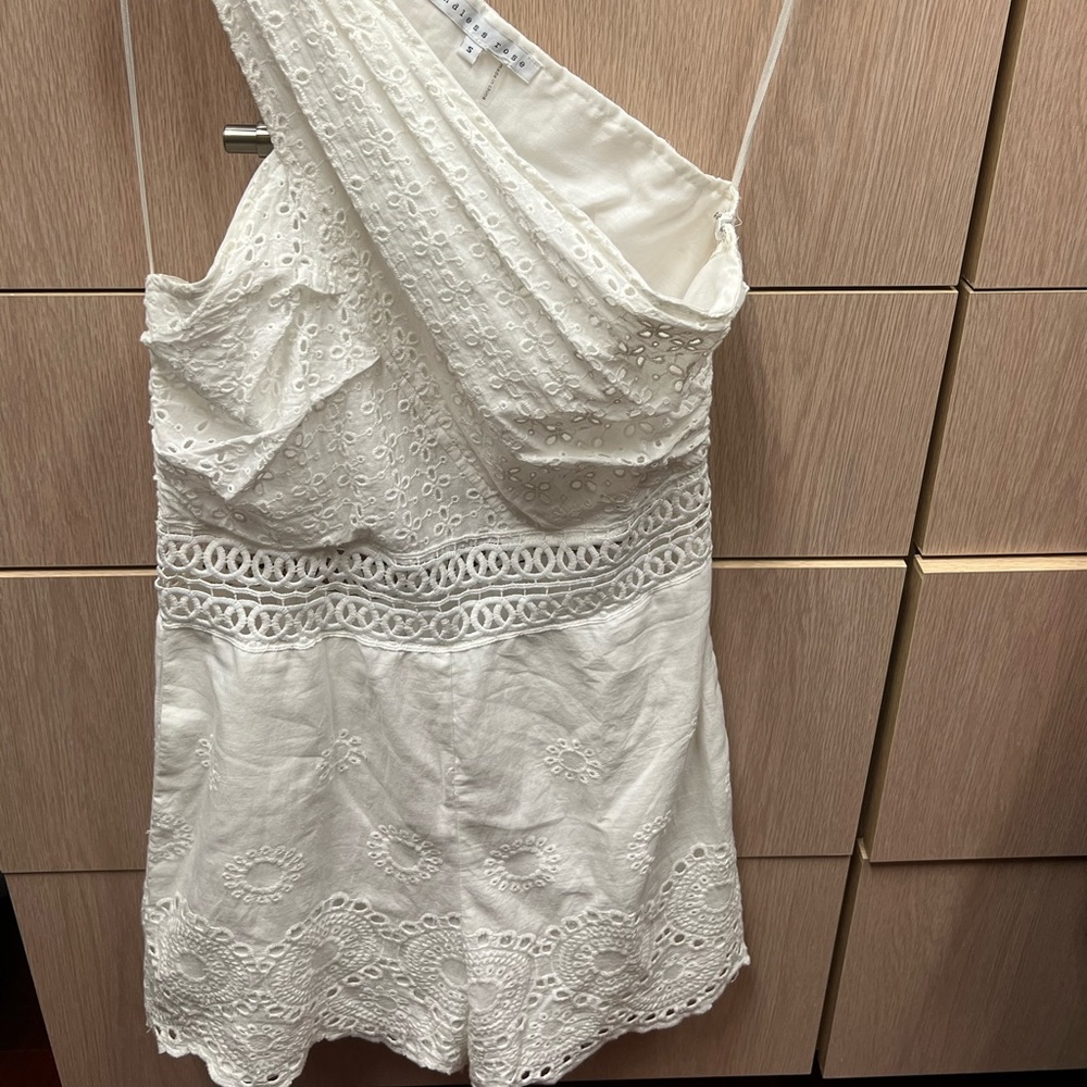 Endless Rose White Embroidered Romper Small NWOT